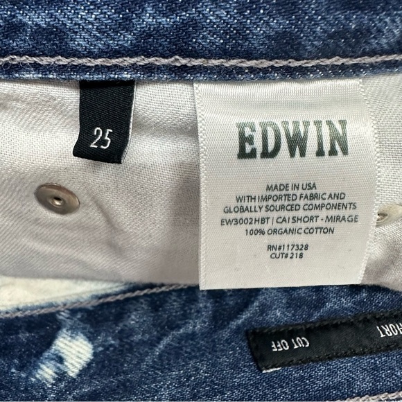 EDWIN Women's Size 25 Cai Cut Off Denim Jean Shorts - Picture 13 of 15